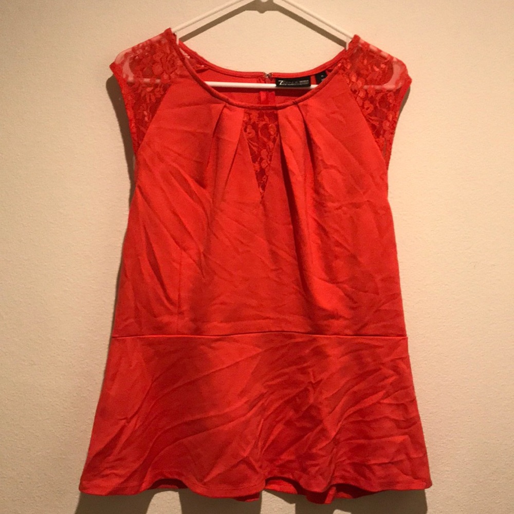 Pretty XL NY&Co coral peplum top